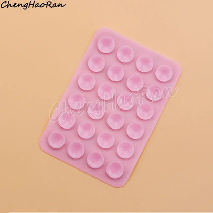 2 Pcs Double-Sided Silicone Suction Cups Back Sticker Suction Cup Mobile Phone Bracket Non-Slip Bracket Fixed Pad Accessories