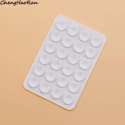 2 Pcs Double-Sided Silicone Suction Cups Back Sticker Suction Cup Mobile Phone Bracket Non-Slip Bracket Fixed Pad Accessories