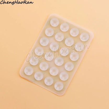 2 Pcs Double-Sided Silicone Suction Cups Back Sticker Suction Cup Mobile Phone Bracket Non-Slip Bracket Fixed Pad Accessories