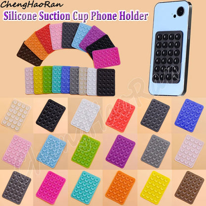 2 Pcs Double-Sided Silicone Suction Cups Back Sticker Suction Cup Mobile Phone Bracket Non-Slip Bracket Fixed Pad Accessories